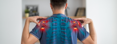 tightness and pain in the shoulder blades